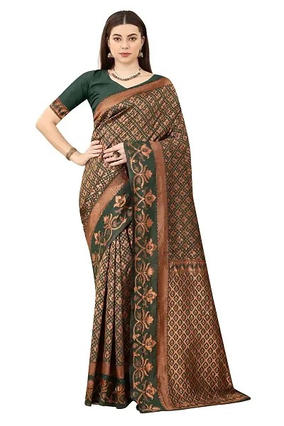 Nency Fashion Women's Saree Silk Fabric with Unstitched Blouse Piece