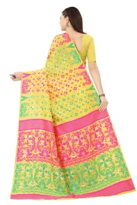 Nency Fashion Women's Saree Cotton Fabric Saree Gold Rani-thumb1