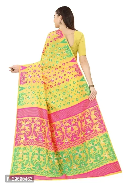 Nency Fashion Women's Saree Cotton Fabric Saree Gold Rani-thumb2