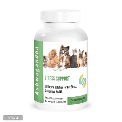 Ashwagandha Strees Support Supplement for Dogs, Cats, Pets, 60 Capsules-thumb0