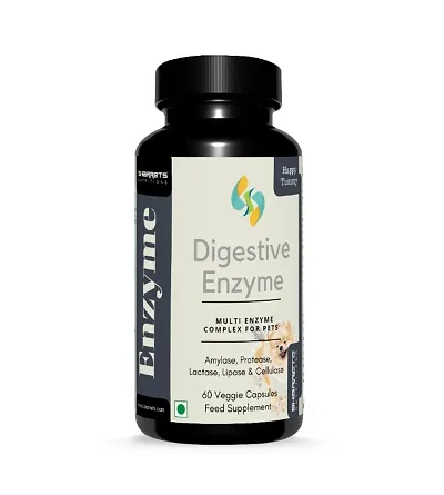 Digestive Enzyme for Dogs, Cats, Pets - 60 Vegan Capsules