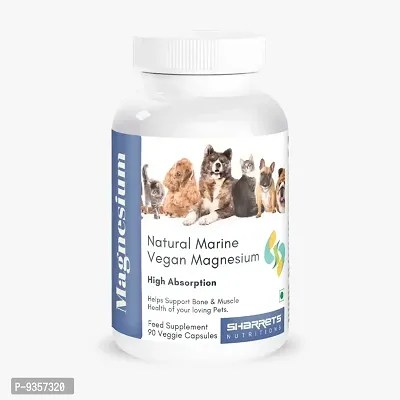 Natural Marine Magnesium Supplement for Pets/Dogs/Cats, 90 Vegan Capsules-thumb0