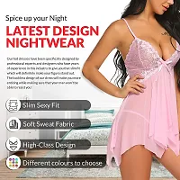 Stylish Fancy Designer Net Baby Dolls Sleepwear Lingerie Night Dress For Women-thumb4