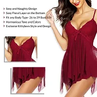 Stylish Fancy Designer Net Baby Dolls Sleepwear Lingerie Night Dress For Women-thumb4