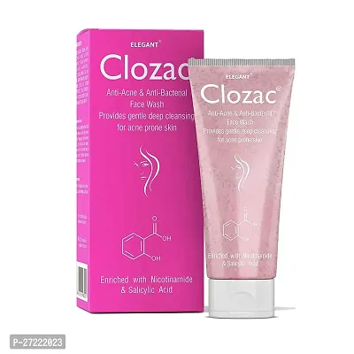 Clozac Anti Acne Facewash 60ml | Pack of 1| Acne Purifying Cleanser | Tea Tree Oil, Aloevera, Vitamin E | For Acne Prone and Oily Skin | Men and Women-thumb0