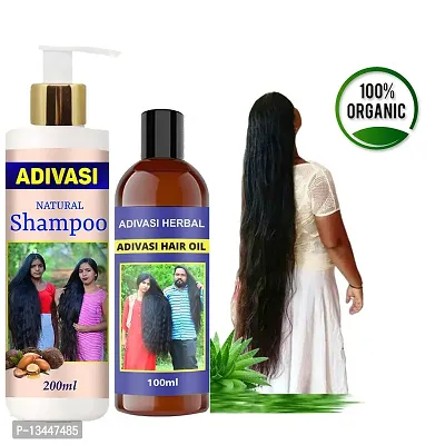 Adivasi Neelambari Premium Quality Of Hair Medicine For Hair Growth Anti Dandruff Prevent Hair Shampoo With Oil 200Ml+100Ml Pack Of 2-thumb0