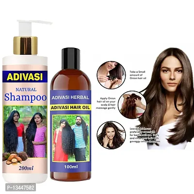 Adivasi Kasturi Shampoo For Hair Regrowth Shampoo With Oil 200Ml+100Ml Pack Of 2-thumb0