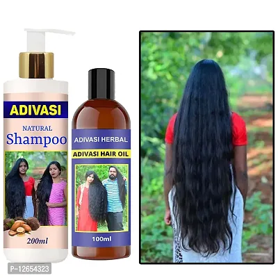 Adivasi Bhringraj For Regrowth And Long Hair Hair Shampoo With Oil 200Ml+100Ml Pack Of 2
