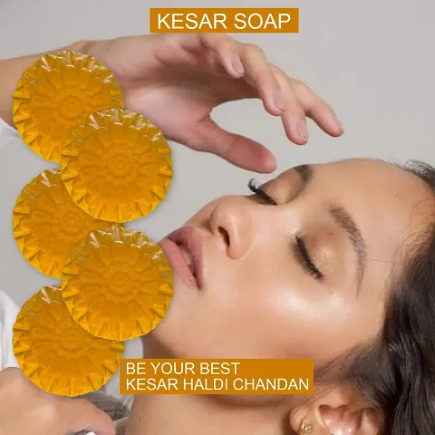 Kesar Deep Cleansing Soap With Activated Charcoal  Saffron Extract For Pore Detox Pack Of 5