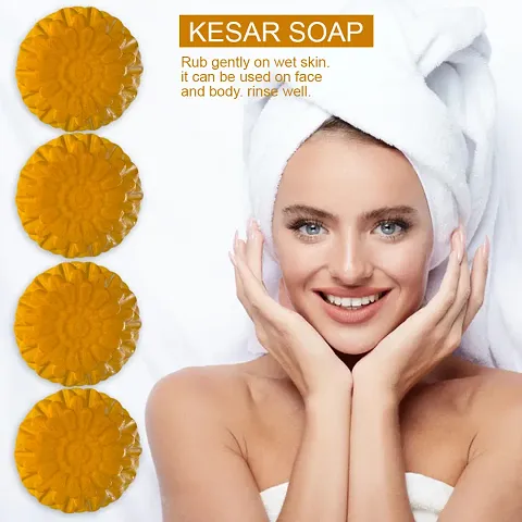 Kesar Saffron And Orange Soap With Orange Extracts And Saffron For Refreshing And Rejuvenated Skin Multipack