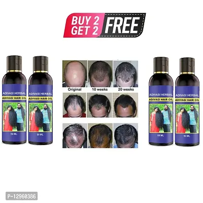 Adivasi Herbal Premium quality hair oil for hair Regrowth - hair fall control Hair Oil   50 ml)BUY 2 GET 2 FREE-thumb0