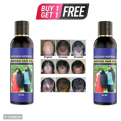 Adivasi Herbal Premium quality hair oil for hair Regrowth - hair fall control Hair Oil   50 ml) BUY 1 GET 1 FREE-thumb0