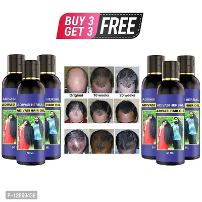 Adivasi Herbal Premium quality hair oil for hair Regrowth - hair fall control Hair Oil   50 ml) BUY 3 GET 3 FREE-thumb0