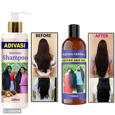 Adivasi Ayurvedic Products Adivasi Nunar Kesh Growth Nelambari Maharishi Bringaraj Kasturi Sanjivani Mysore Omkar Shiv Shakti Shampoo With Oil 200Ml+100Ml Pack Of 2