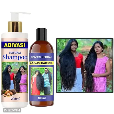 Adivasi Neelambari Kasturi Herbal Hair Shampoo For Hair Regrowth And Hair Fall Control Shampoo  Shampoo With Oil 200Ml+100Ml Pack Of 2-thumb0