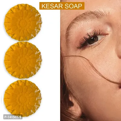 Kesar Glowing Complexion Soap With Rose Petals  Saffron For Radiant Skin Pack Of 3