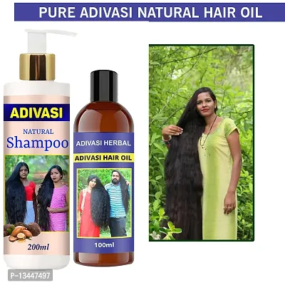 Adivasi Neelambari Premium Quality Hair Medicine Oil For Hair Growth Shampoo With Oil 200Ml+100Ml Pack Of 2-thumb0