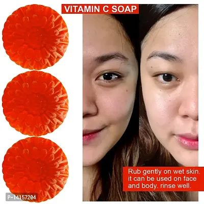 Vitamin-C Radiant Skin Soap With Turmeric And Orange Peel For Brightening And Lightening Skin Pack Of 3