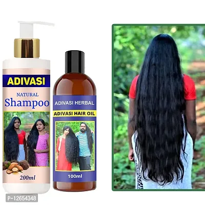 Adivasi Neelambari Kasturi Herbal Shampoo For Women And Men For Hair Long Shampoo Shampoo With Oil 200Ml+100Ml Pack Of 2