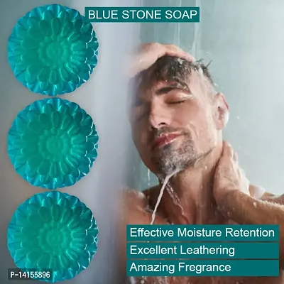 Discover The Soothing Benefits Of Blue Stone Soap - Infused With Botanicals Pack Of 3-thumb0