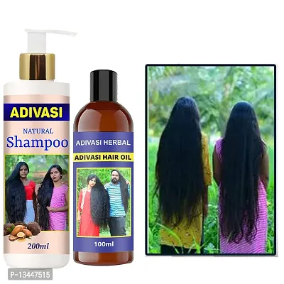 Adivasi Kasturi Herbal Hair Growth Oil Aish200Ml Hair Shampoo With Oil 200Ml+100Ml Pack Of 2-thumb0