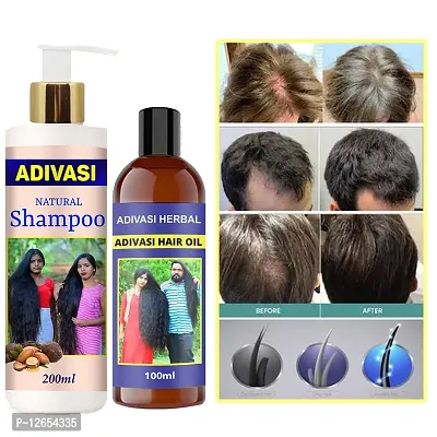 Adivasi Neelambari Shampoo Hair Care Best Premium Hair Growth Shampoo With Oil 200Ml+100Ml Pack Of 2-thumb0
