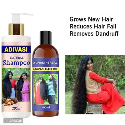 Adivasi Kasturi Natural/Ayurvedic Shampoo Hair Shampoo With Oil 200Ml+100Ml Pack Of 2