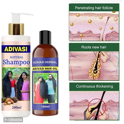 Sri Maharishi Adivasi Ayurvedic Products Sri Adivasi Maharishi Hair Shampoo With Oil 200Ml+100Ml Pack Of 2-thumb0