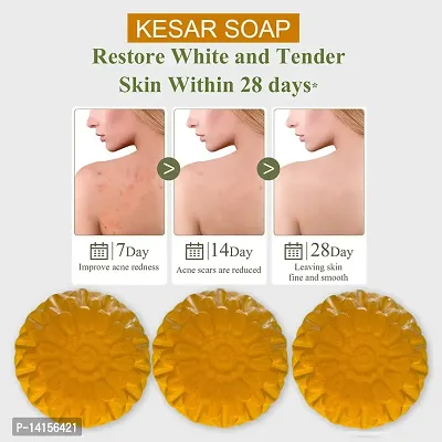 Kesar Saffron And Orange Blossom Fragrant Soap For An Uplifting Bathing Experience Pack Of 3-thumb0