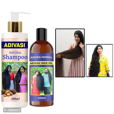 Adivasi Jadibuti Hair Shampoo  Hair Shampoo With Oil 200Ml+100Ml Pack Of 2