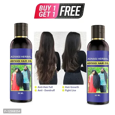 Adivasi Herbal Premium quality hair oil for hair Regrowth  Pack of 1) Hair Oil   50 ml) BUY 1 GET 1 FREE-thumb0