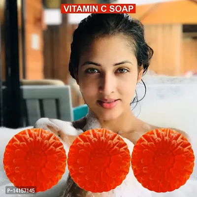 Vitamin C Whitening Soap With Glutathione And Kojic Acid For Brightening And Lightening Skin Pack Of 3-thumb0