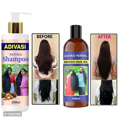 Adivasi Ayurvedic Products Adivasi Nunar Kesh Growth Nelambari Maharishi Bringaraj Kasturi Sanjivani Mysore Omkar Shiv Shakti Shampoo With Oil 200Ml+100Ml Pack Of 2-thumb0