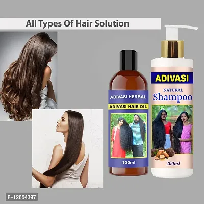 Adivasi Neelambari Medicine All Type Of Hair Problem Herbal Natural Hair Shampoo With Oil 200Ml+100Ml Pack Of 2