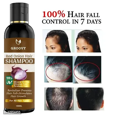 Onion Black Seed Hair Shampoo - With Comb Applicator - Controls Hair Fall And Regrowth Hair - No Mineral Oil, Silicones, Cooking Oil And Synthetic Fragrance Hair Shampoo 100Ml-thumb2