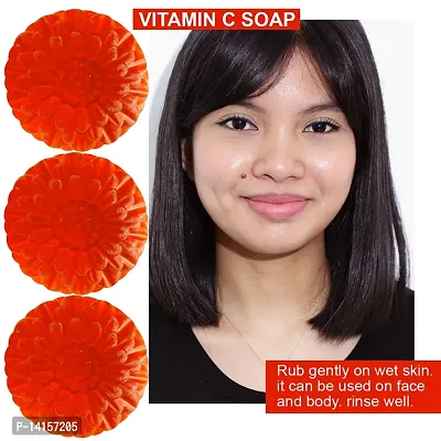 Vitamin-C Sensitive Skin Soap With Calendula And Chamomile For Soothing And Nourishing Skin Pack Of 3-thumb0