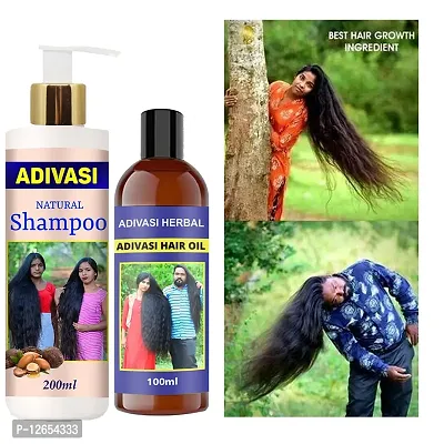 Adivasi Neelambari Shampoo For Regrowth And Hairfall, 100% Adivasi Natural Herbal Hair Oil Hair Shampoo With Oil 200Ml+100Ml Pack Of 2-thumb0