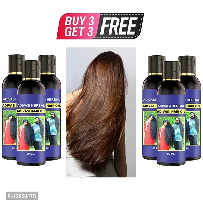 ADIVASI BHRINGRAJ ADVASI_BHRINGRAJ HERBAL HAIR OIL Hair Oil   50 ml) BUY 3 GET 3 FREE-thumb0