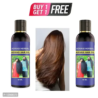 ADIVASI BHRINGRAJ ADVASI_BHRINGRAJ HERBAL HAIR OIL Hair Oil   50 ml) BUY 1 GET 1 FREE-thumb0