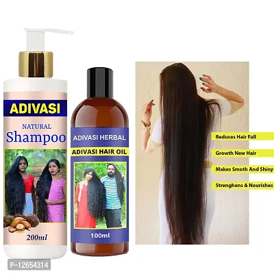 Adivasi Neelambari Hair Care Anti Hair Fall Dandruff Remover Hair Growth And Long Long Hair Shampoo With Oil 200Ml+100Ml Pack Of 2