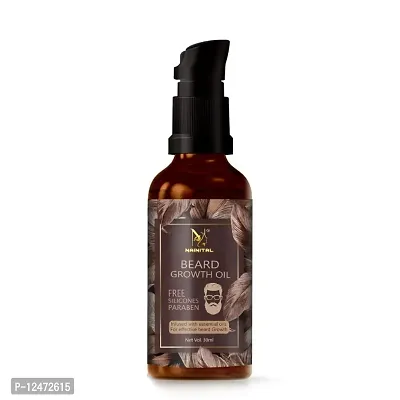 NAINITAL 100% Natural Premium Beard Growth Oil - (Argan and Jojoba) Hair Oil (30 ml) - No SLS, No Paraben Hair Oil (30 ml) Beard Oil (PACK OF 1)