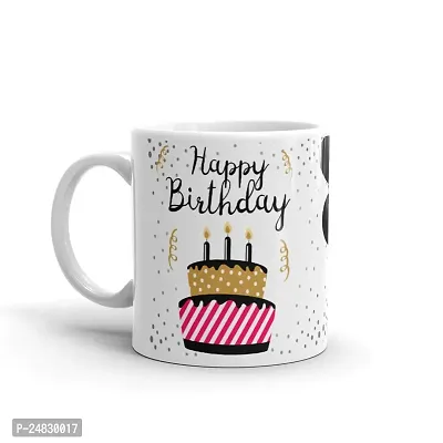 Lucky Store Stylish Happy Birthday Printed Ceramic Coffee White Mug for Friend,Family,Girls,Boys,Sister,Brother,Father,Kids,Children,Mother