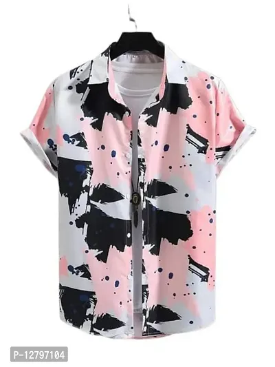 BLUECORP ENTERPRISE Men Regular Fit Printed Casual Shirt (Small, Light Pink 48)-thumb0