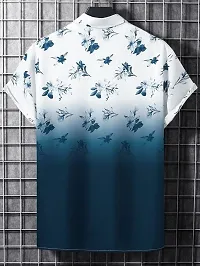 BLUECORP ENTERPRISE Men Regular Fit Floral Print Cut Away Collar Casual Shirt (Small, Blue)-thumb3