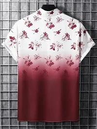 BLUECORP ENTERPRISE Men Regular Fit Floral Print Cut Away Collar Casual Shirt (X-Large, Maroon)-thumb3