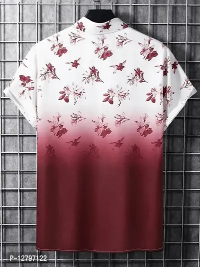 BLUECORP ENTERPRISE Men Regular Fit Floral Print Cut Away Collar Casual Shirt (X-Large, Maroon)-thumb4