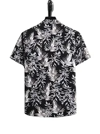 BLUECORP ENTERPRISE Men Regular Fit Floral Print Casual Shirt (Small) Black-thumb1
