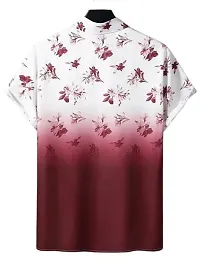 BLUECORP ENTERPRISE Men Regular Fit Floral Print Cut Away Collar Casual Shirt (X-Large, Maroon)-thumb1