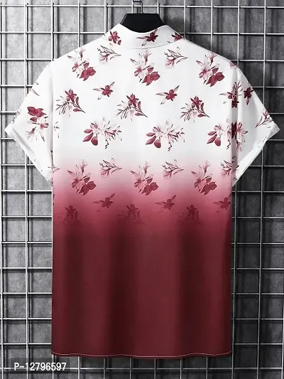 BLUECORP ENTERPRISE Men Regular Fit Floral Print Cut Away Collar Casual Shirt (Small, Maroon)-thumb4