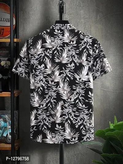 BLUECORP ENTERPRISE Men Regular Fit Floral Print Casual Shirt (Small) Black-thumb4